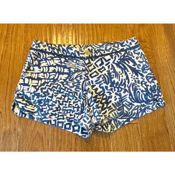 Lilly Pulitzer Adie indigo fringe low rise shorts size 4 - Picture 3 of 10
